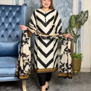 RN102-আনস্টিচ সম্পূর্ণ প্রিমিয়াম কটন ডিজিটাল প্রিন্ট থ্রী পিস