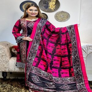 RN106-আনস্টিচ প্রিমিয়াম কটন থ্রি পিস সেট